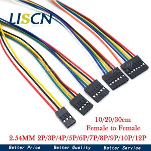 10PCS 2.54MM 2.54 와이어 듀퐁 라인 암-암 1P2 3 4 5 6 7 8 9 10 12 핀 듀퐁 케이블 커넥터 PCB 용 점퍼 케이블 와이어