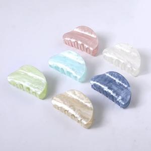 1PC 부티크 헤어 클립 대리석 줄무늬 아크릴 머리핀 여성 헤어 크랩 헤어 발톱 여성 메이크업 세탁 도구 헤어 액세서리