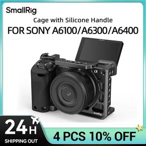 SmallRig DSLR 카메라 케이지 리그, 실리콘 핸드그립 핸들 및 콜드 슈, 소니 A6100, A6300, A6400 카메라 3164