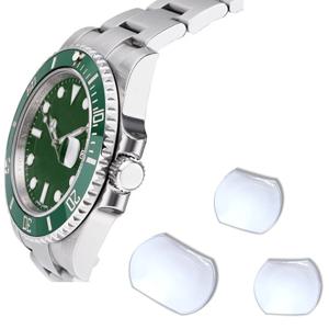 날짜 창 시계 크리스탈 유리 7.0x5.5mm/5.5x4.5mm/5.5mm 선택을위한 고품질 사파이어 버블 돋보기 달력 렌즈