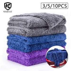 3/5/10pcs 세차 마이크로 화이버 타월 청소 건조 자동차 연마 천 소프트 에지리스 자동차 왁싱 타월 40X40CM 350GSM