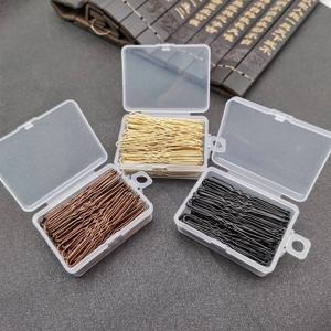 50/100PCS 여성 6CM 머리 흔들며 U 자형 바비 핀 자용 살롱 그립 클립 헤어핀 롤빵 선물을위한 검은 금속 헤어 액세서리