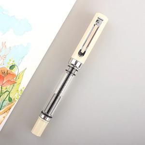 Lanbitou 투명 만년필 플라스틱 F/EF/후드 펜촉 피스톤 필러 잉크 펜 쓰기 학교 사무용품 편지지