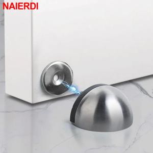 NAIERDI 스테인레스 스틸 마그네틱 도어 스톱퍼 비 펀칭 스티커 도어 범퍼 도어 홀더 벽걸이 형 네일 프리 도어 스톱