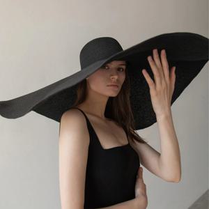70cm 대형 와이드 브림 태양 모자 여행 대형 자외선 차단 해변 밀짚 모자 여성 여름 플로피 접이식 Chapeaux 도매