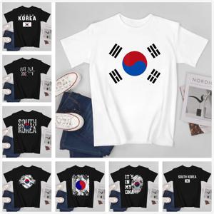 남성 티셔츠 한국 국기 멋진 한국 팬 티셔츠 남성 티 100% 코튼 XS-5XL o 넥 티셔츠 패션 반팔