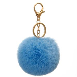 8cm 가짜 모피 브랜드 가방 푹신한 pompns 키 체인 pom pom 자동차 열쇠 고리 골드 컬러 체인 pompons 가짜 렉스 토끼 모피 매력 체인