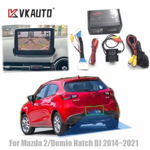 마쯔다 2 데미오 DJ 해치백 2015~2025용 VKAUTO 어댑터가 있는 OEM 스테레오 후방 카메라와 호환되는 어안 후방 카메라