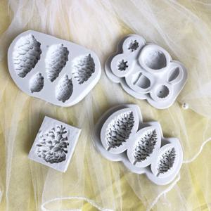 3D 소나무 콘 모양 실리콘 퐁당 캔디 초콜릿 몰드 비스킷 몰드 DIY 케이크 장식 베이킹 도구