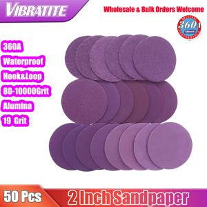 50개입 2인치(50mm) 샌딩 디스크 습식/건식 80-10000 그릿 사포 훅앤루프 알루미늄 산화물 드릴 그라인더 로터리 공구용