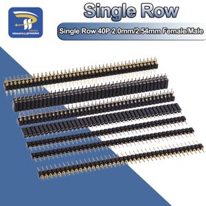 5PCS 1*40p 단일 행 남성 여성 PCB 라운드 핀 헤더 소켓 커넥터 핀헤더 금도금 2.0mm 2.54mm Arduino 용