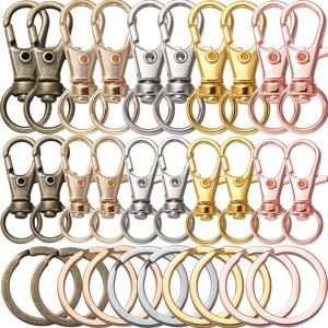 10/20Pcs 회전 Clasps 세트 열쇠 고리 반지와 끈 스냅 후크 DIY 목걸이 팔찌 체인 용품에 대 한 키 체인 클립 후크