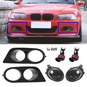 BMW E46 M3 2001-2006 용 안개등, 광택 블랙 서라운드 에어 덕트 안개등 커버 그릴 프레임 LED 안개등 헤드 라이트