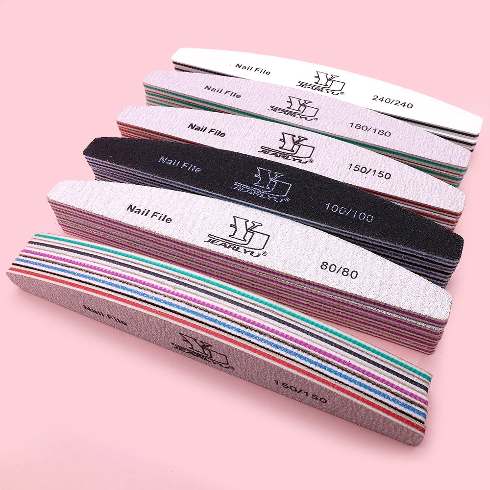 5 Pcs/Lot 네일 파일 믹스 컬러 리마 80/100/150/180/240 그릿 전문 사포 큐티클 리무버 버퍼 파일 매니큐어 도구 세트