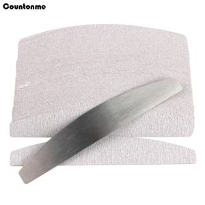 100Pcs 교체 사포 네일 파일 금속 손잡이 이동식 버퍼 100/180 양면 스트립 매니큐어 네일 아트 파일