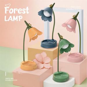 꽃 LED 책상 램프 학생 침실 룸 조명 터치 독서 램프 눈 보호 다기능 램프 테이블 조명