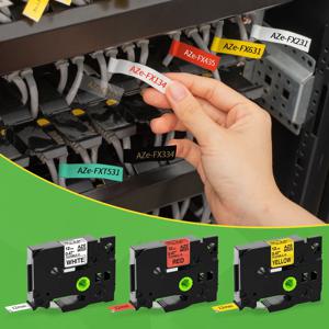 브라더 라벨 프린터용 P 터치 라벨 테이프와 호환되는 TZe231 TZe FX231, PTH110 PTE300 PTP710BT PTE550W PTP900 PTD600 PTD200