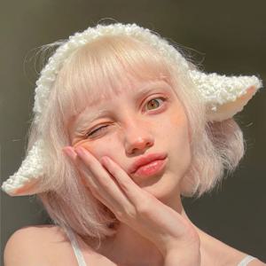 오리지널 디자인 양 KC 로리타 수제 머리띠 양귀 동물 머리 장식