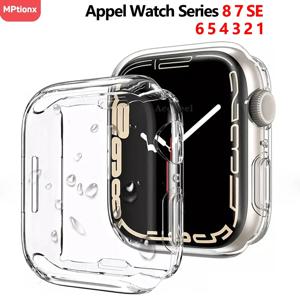 TPU 화면 보호기 케이스 Apple Watch 45mm 41mm 44MM 40MM 42MM 38MM IWatch 9 8 7 SE 6 5 4 3 2 1 용 전체 범프 커버