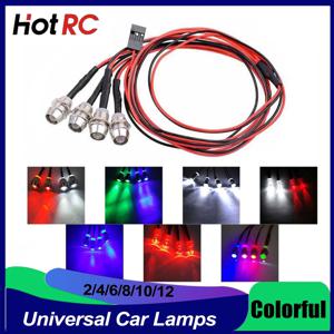 3mm 5mm 8mm RC 자동차 램프 범용 LED 조명 1/8 1/10 1/12 1/24 축 Scx10 Traxxas Trx4 WPL Redcat Tamiya 크롤러 트럭
