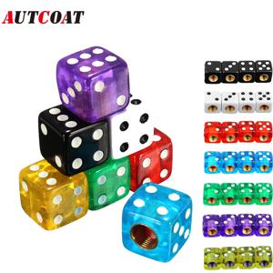 AUTCOAT 4/8Pcs 주사위 타이어 밸브 스템 캡, 범용 플라스틱 주사위 자동차 타이어 밸브 스템 에어 캡 커버 자동차/자전거/오토바이