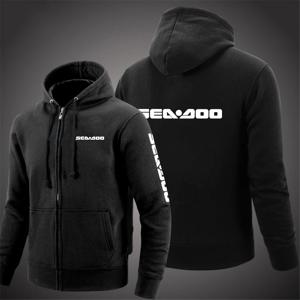 Sea Doo Seadoo 남성용 긴팔 코튼 단색 지퍼 커플 후드, 맞춤형 맨투맨 패션 상의, 2023 신상