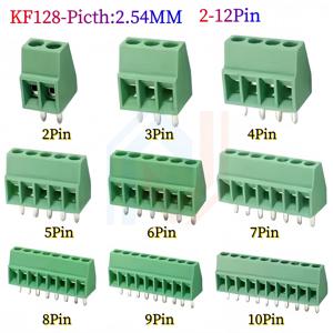 와이어 KF128-2.54 미니 나사 터미널 블록 커넥터, KF128, 2.54mm PCB, 2P, 3P, 4P, 5P, 6P, 7P, 8P, 9P, 10P, 12P, 16P 터미널, 10 개