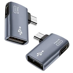 Fire TV 스틱용 호스트 OTG 어댑터, 안드로이드 폰 태블릿용, 마이크로 USB to USB OTG 어댑터, 90 도 좌우 각도 전원