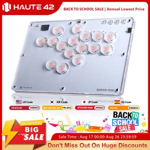 Haute42 조이스틱 히트박스 키보드 아케이드 스틱 컨트롤러 PS4/PS5/스위치 아케이드 히트박스 레버리스 컨트롤러 파이트 스틱 PC용