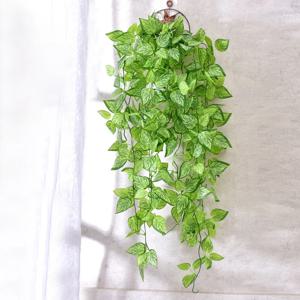 105cm 인공 식물 덩굴 가짜 녹색 잎 아이비 플라스틱 벽 매달려 가짜 Scindapsus Crabapple 홈 가든 웨딩 장식