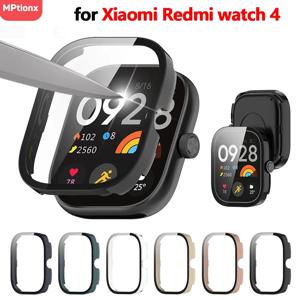 Xiaomi Redmi Watch 4 3 용 PC 케이스 + 유리 Redmi Watch 3 Active/3Lite 용 강화 유리 스크래치 방지 필름 범퍼 보호 커버