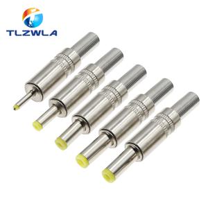 5PCS 5.5X2.5MM 5.5*2.1mm 4.8*1.7mm DC 전원 잭 남성 플러그 금속 커넥터 어댑터 노란색 머리 4.0*1.7 2.5*0.7mm