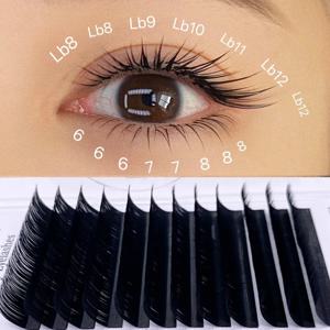 카멜리아 인조 속눈썹 LC LB 이지 팬 밍크 속눈썹 연장 내추럴 소프트 페어리 개별 속눈썹 러시안 볼륨 프리메이드 팬