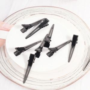 10개입 블랙 덕빌 헤어 클립 논슬립 앨리게이터 헤어 클립 이발소 스타일링 염색 헤어 액세서리