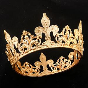 바로크 빈티지 골드 티아라 및 크라운, 웨딩 신부 헤어 액세서리, 여성용 헤드 쥬얼리