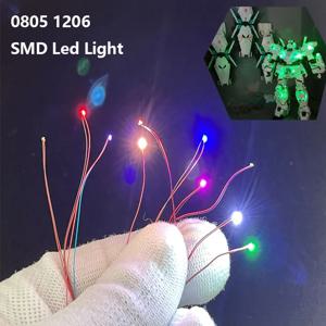 10Pcs 0402 0805 1206 SMD 유선 칩 램프 디오라마 철도 장면 모델 제작을위한 마이크로 Led 사전 납땜 램프 3V 라이트 모델 키트