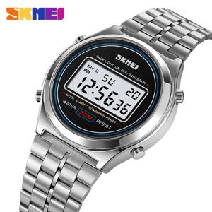 SKMEI 2146 스테인레스 스틸 남성 방수 날짜 알람 손목 시계 reloj hombre 백 라이트 디스플레이 스톱워치 디지털 스포츠 시계