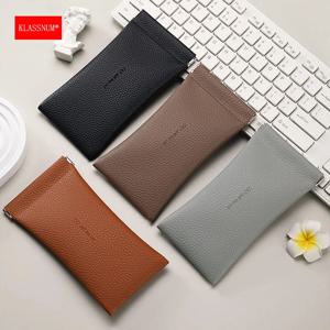 KLASSNUM 안경 케이스 여성용 PU 가죽 안경 보관 가방 자동 폐쇄 커버 소프트 안경 파우치 데이터 케이블 정리함 2026
