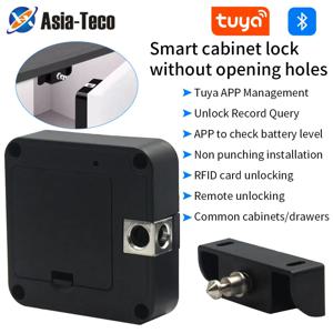 스마트 보이지 않는 나무 문 잠금 장치가없는 전자 잠금 장치 IC 카드 NFC Tuya App 잠금 해제 캐비닛 사물함 가구 서랍 스마트 잠금 장치