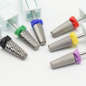 5in1 크로스 치아 테이퍼 안전 초경 네일 드릴 비트(컷 드릴 포함) 초경 밀링 커터 젤 제거