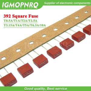 100pcs 퓨즈 T2A T1A T3.15A T4A T5A T6.3A 250V 392 정사각형 플라스틱 퓨즈 0.5A LCD TV 전원 보드 일반적으로 퓨즈 느린 블로우 퓨즈