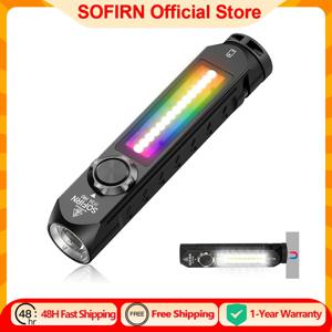 Sofirn IF24 PRO RGB 라이트 1800lm 340m SFT40 벅 드라이버 18650 USB C 충전식 손전등 자기가 있는 홍수 스팟