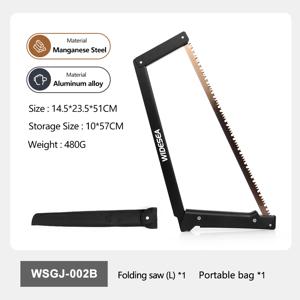 Widesea 접이식 손톱톱 - 망간강 블레이드 알루미늄 합금 프레임 휴대용 캠핑 톱 나무 가지치기 목재 절단 야외용