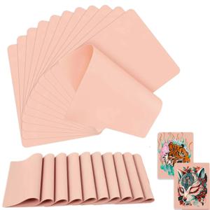 1/5/15PCS 타투 연습용 피부 눈썹 페인트 양면 합성 가죽 핑크 타투 초보자용 가짜 피부 연습 도구