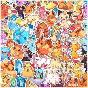 10/30/50pcs Kawaii 포켓몬 피카추 Eevee 스티커 귀여운 만화 어린이 데칼 장난감 전화 케이스 수하물 일기 애니메이션 낙서 스티커