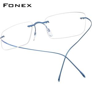 FONEX B 티타늄 안경 프레임 남성 새로운 브랜드 디자인 무테 사각형 안경 Frameless 여성 초경량 일본 안경 85634
