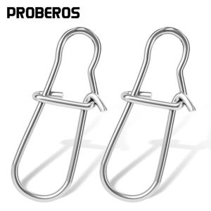 PROBEROS 30개/몫 낚시 커넥터 00-0-1-2-3-4-5-6 #   스테인레스 강화 핀 회전 스냅 바다 낚시 도구 액세서리