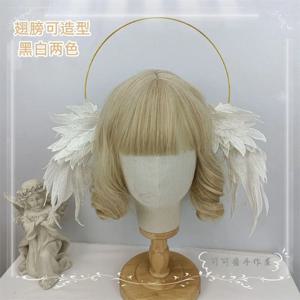 버진 헤일로 로리타 천사 악마 베리 날개 레트로 교황 크라운 머리띠 할로윈 코스프레 모자를 쓰고 있죠 헤어 액세서리