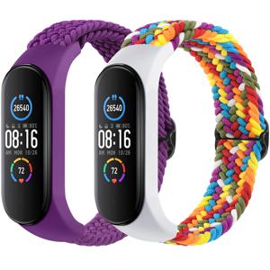 Xiaomi Mi Band 7 6 5 4 3 용 땋은 시계 스트랩 Amazfit Band 5 스트랩 교체 팔찌 용 밴드 탄성 조절 식 손목 밴드