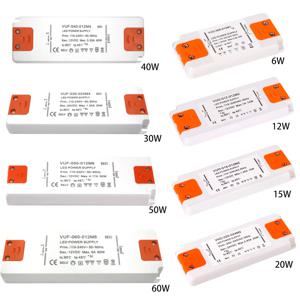 DC 12V 24V 울트라 얇은 조명 변압기 LED 전원 공급 장치 6W 15W 20W 30W 40W 50W 60W 드라이버 110V 220V 230V Fr LED 스트립 조명